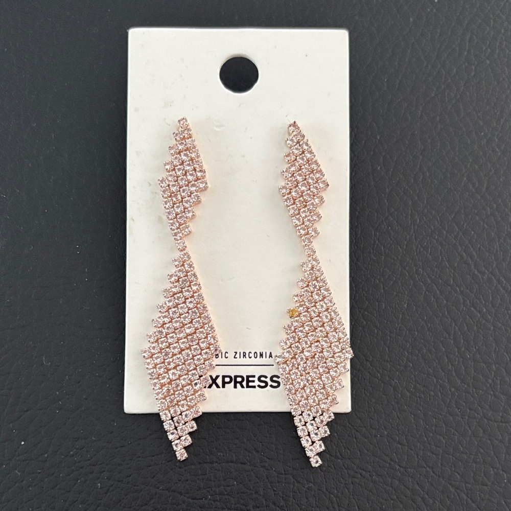 Express Elegant Pink Crystal Earrings